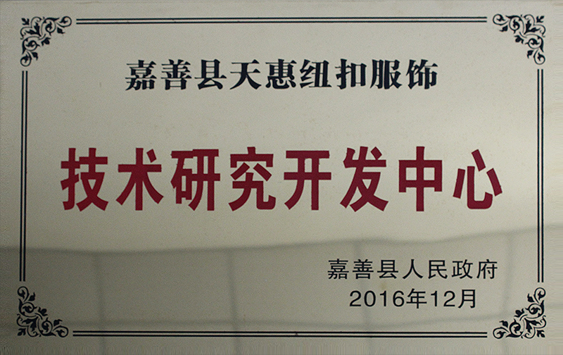 2016嘉善天惠纽扣服饰技术研究开发中心