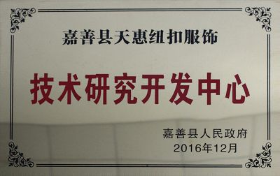 2016嘉善天惠纽扣服饰技术研究开发中心